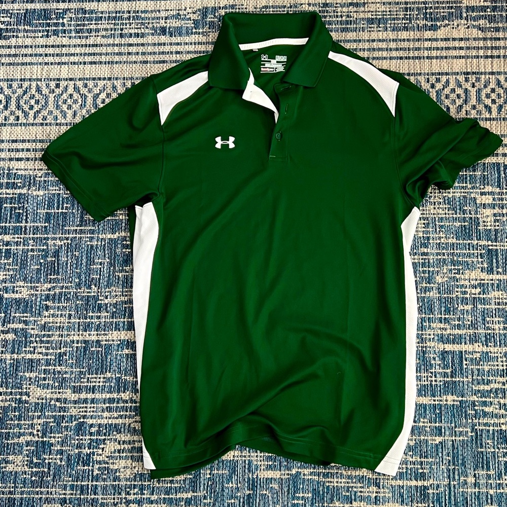 Under armour golf shirt, green and white size M. New without tags
